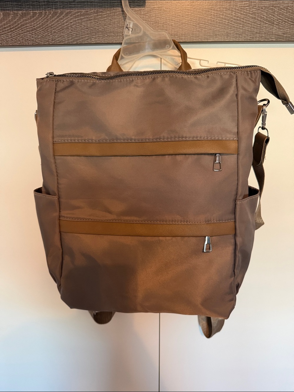 Brown Convertible Backpack Tote - Casual Everyday Carry great for travel